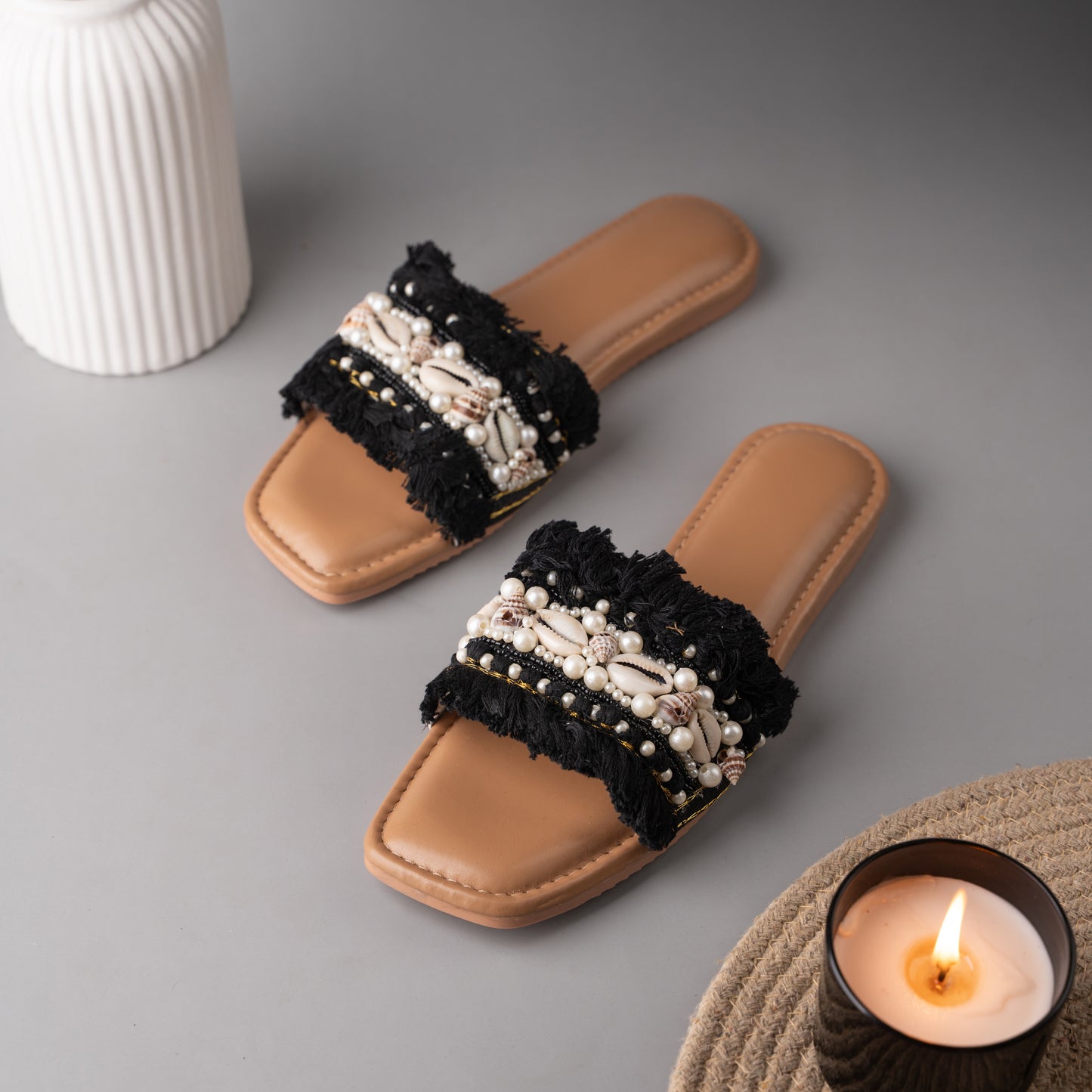 Black Boho Beed Slider