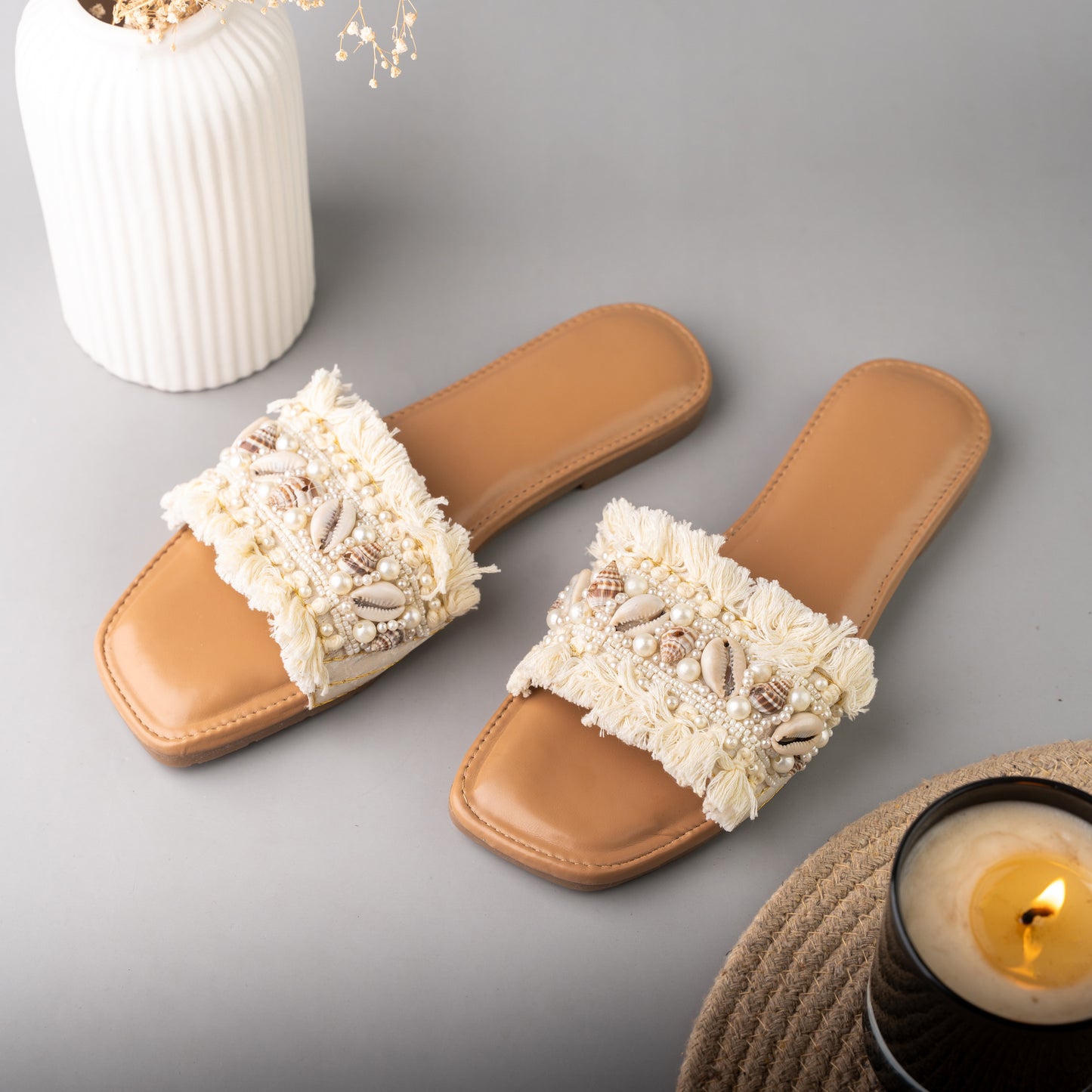 Boho White Flats