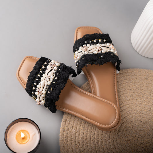 Black Boho Beed Slider