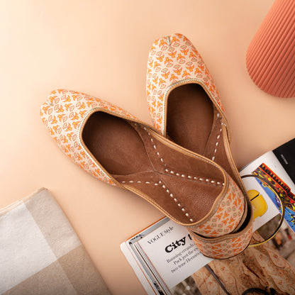 Orange Flower Jutti
