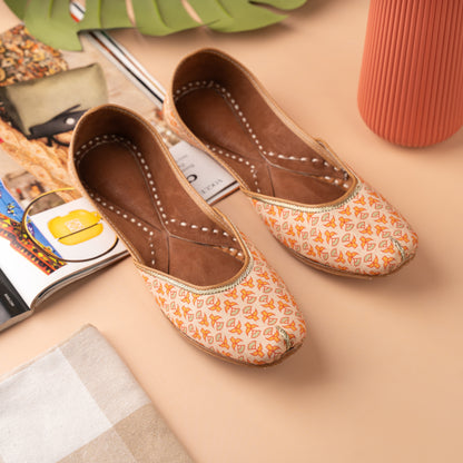 Orange Flower Jutti