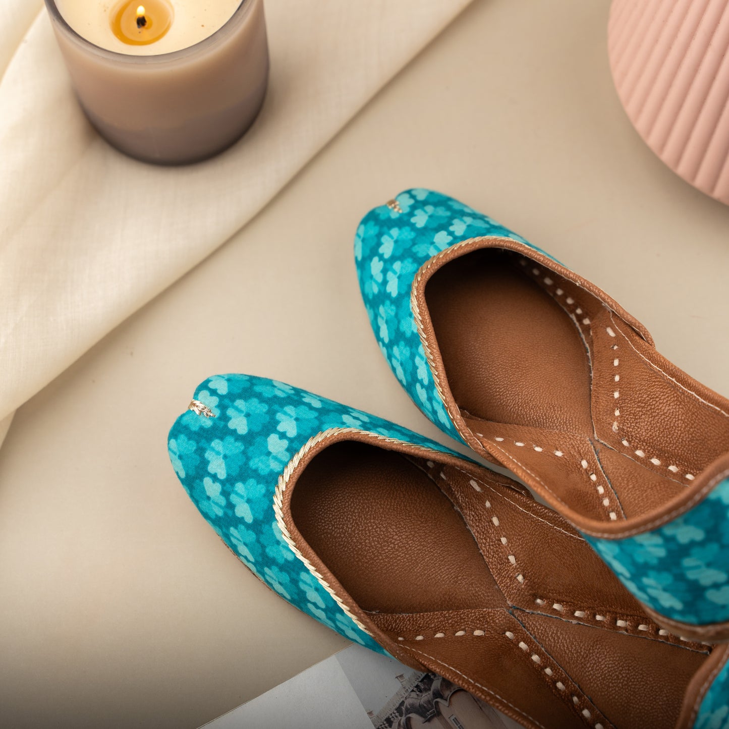 Blue Floral Jutti