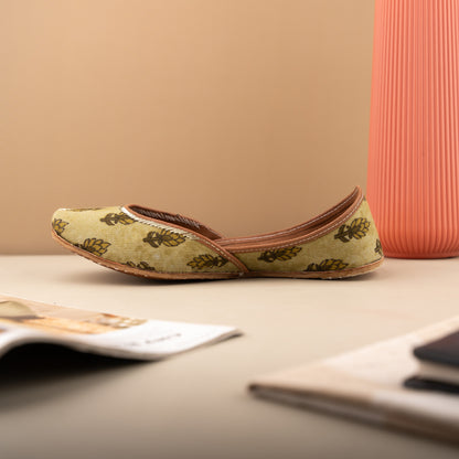 green jutti for women