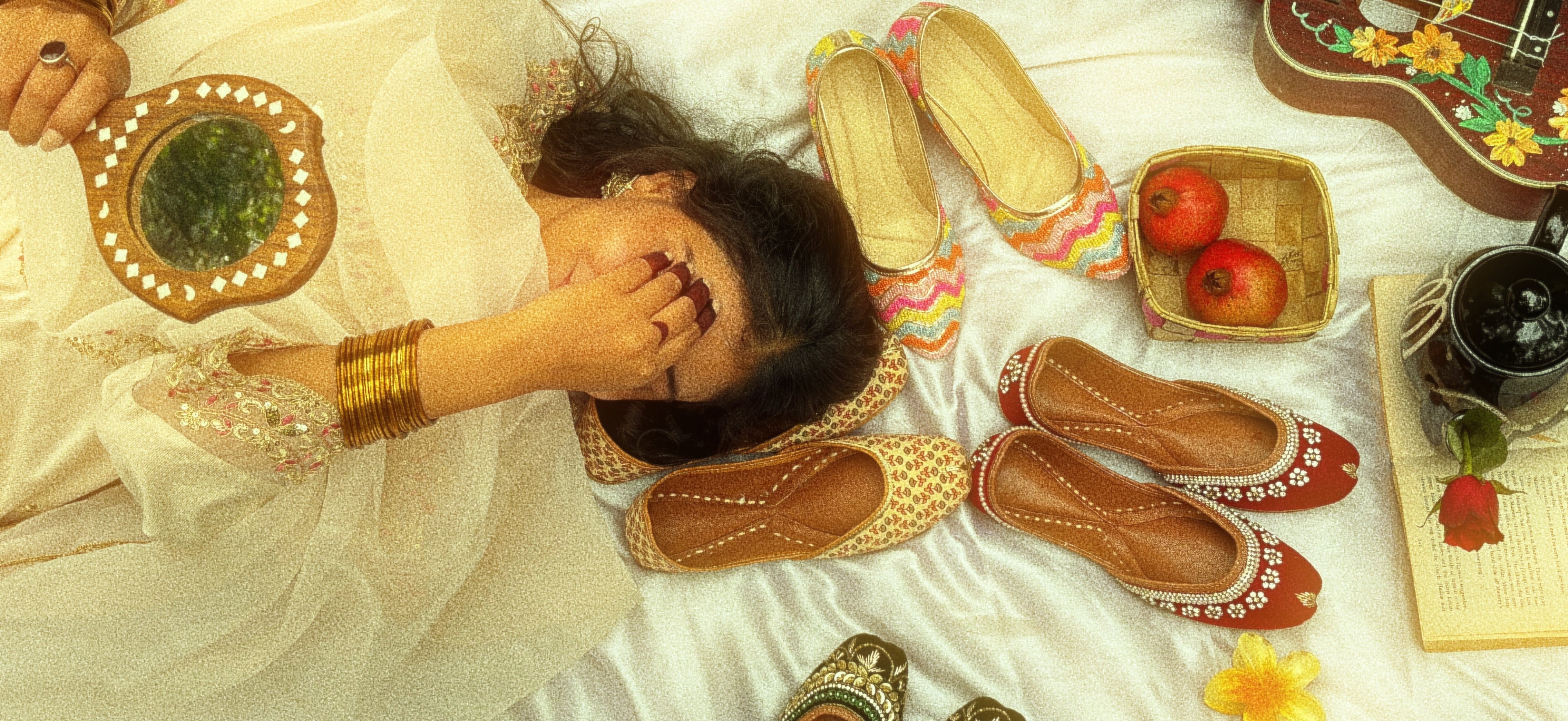 Hero banner featuring a woman wearing traditional handcrafted juttis, showcasing ethnic elegance and festive style